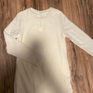 White Fleece Maternity Dress